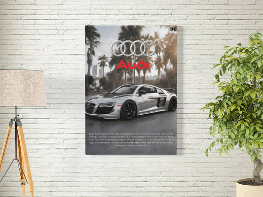 AUDI R8 CHROME | MOTORS-02 | CAR POSTER